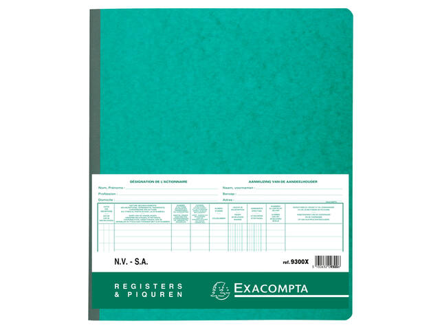 Register Piqure aandeelhouder NV/Sa 25x32cm 80vel