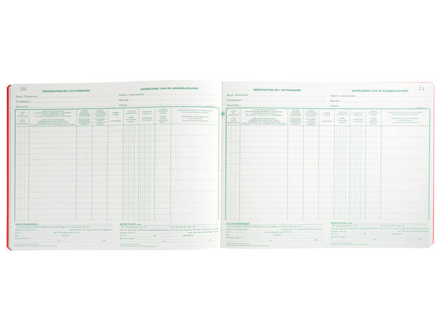 Register Piqure aandeelhouder NV/Sa 25x32cm 80vel