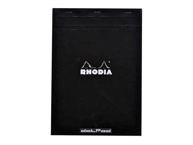 Schrijfblok Rhodia A4 dots 80v 80gr zwart