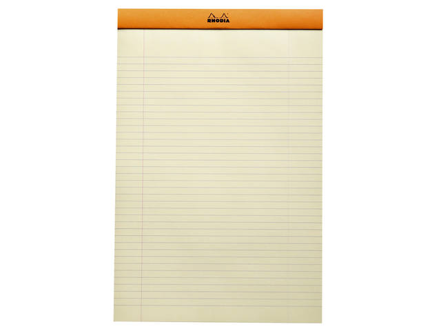 Schrijfblok Rhodia A4 lijn 80vel 80gr geel