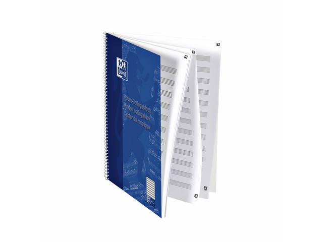 Collegeblk Oxf A4+ muziek 4gaats 100pag 80gr blauw