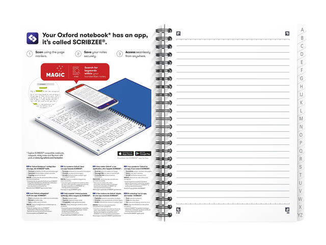 Indexboek Oxford Urban Mix A5 90vel alfabet lijn