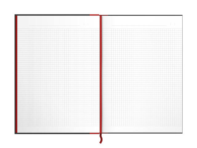 Notitieboek Oxford Black n  Red A4 96vel ruit 5mm