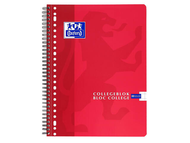 Collegeblk Oxf School A4 rt 10mm 23g 160pag ass