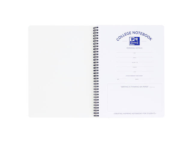 Collegeblk Oxf School A4+ ln 23gaats 160pag ass