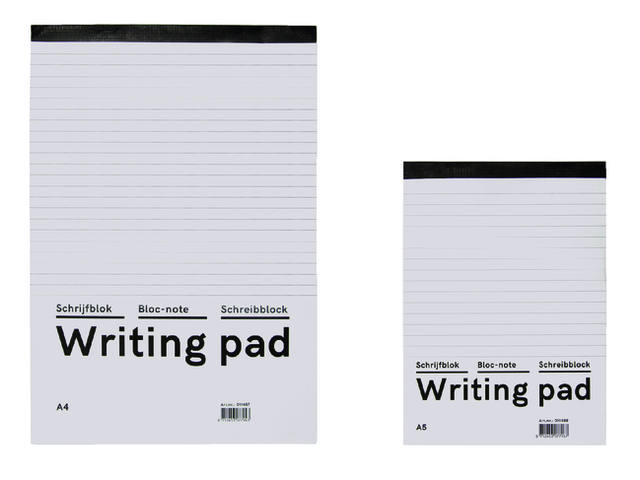 Schrijfblok Qbasic A5 lijn 160blz 60gr