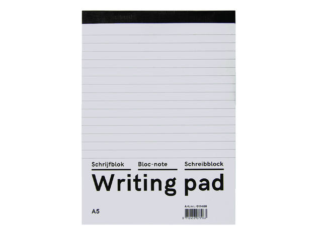 Schrijfblok Qbasic A5 lijn 160blz 60gr