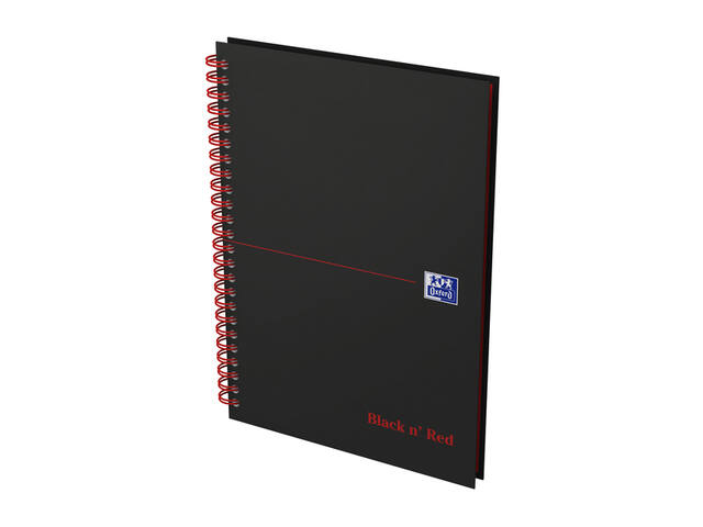 Spiraalblok Oxf Black en Red A5 lijn 140pag 80gr