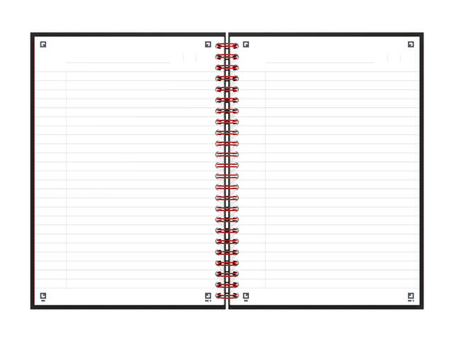 Spiraalblok Oxf Black en Red A5 lijn 140pag 80gr