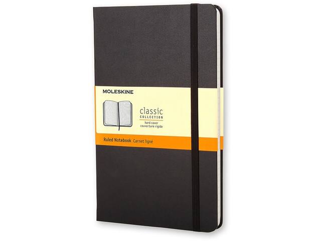 Notitieboek Moleskine large 130x210mm ln hc zwart