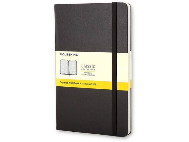 Notitieboek Moleskine large 130x210 ruit 5x5 hc zw