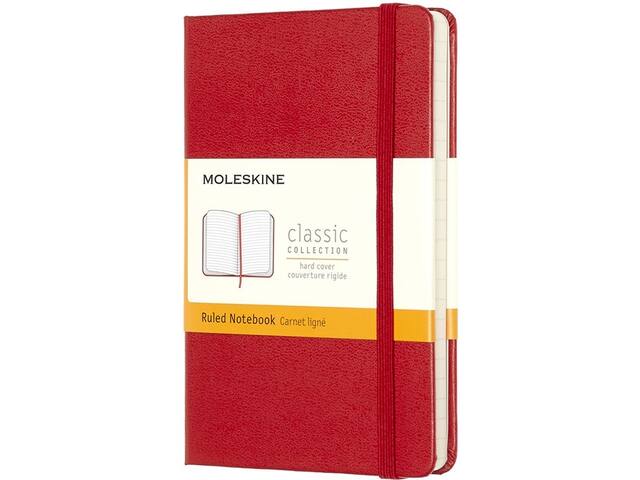 Notitieboek Moleskine pocket 90x140mm lijn hc rd