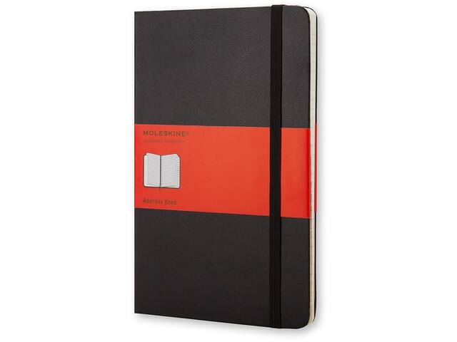 Adresboek Moleskine L 130x210mm hc lijn zwart