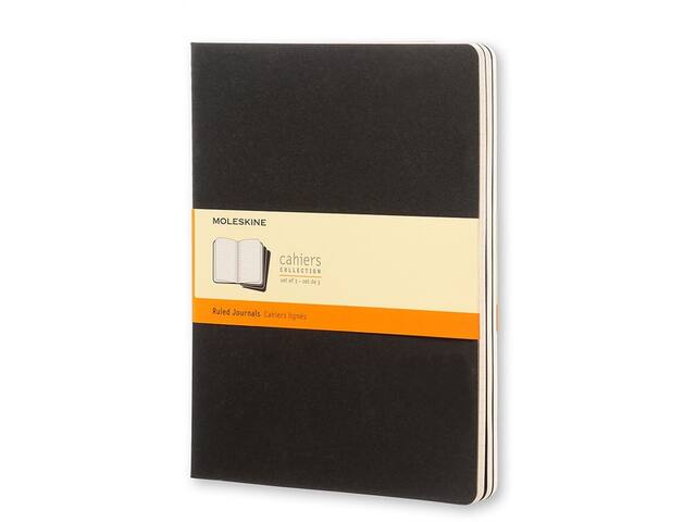 Schrift Moleskine 190x250mm lijn 240pag zwart 3st