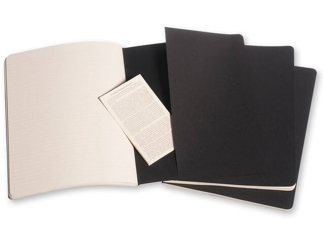Schrift Moleskine 190x250mm lijn 240pag zwart 3st