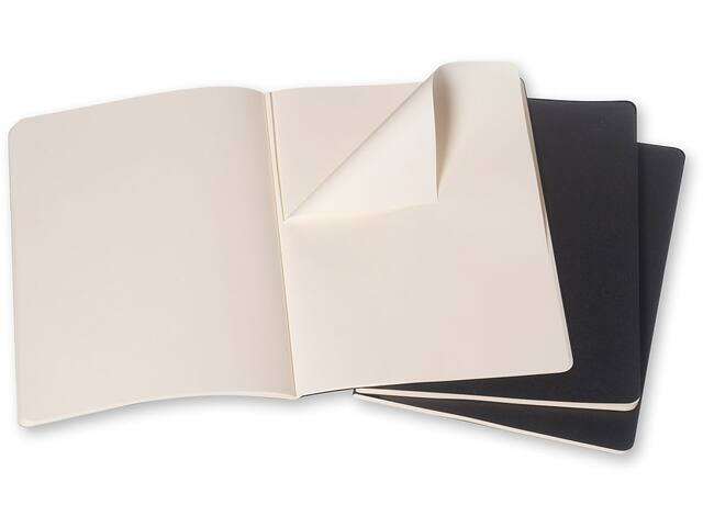 Schrift Moleskine 190x250mm blc 240pag zwart 3st