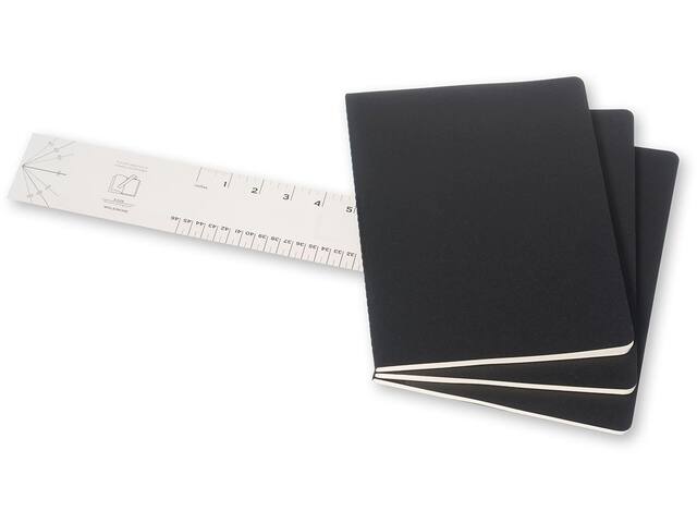 Schrift Moleskine 190x250mm blc 240pag zwart 3st