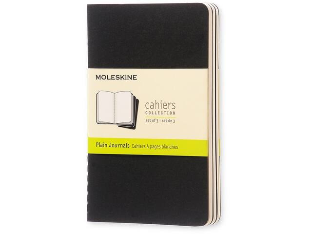 Schrift Moleskine 90x140mm blc 240pag zwart 3st