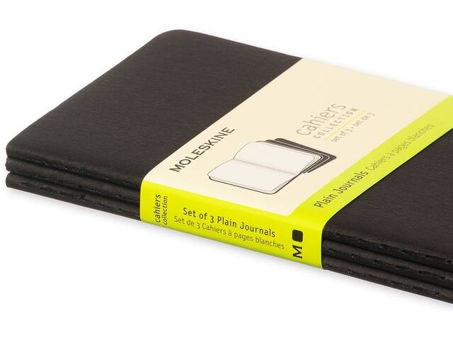 Schrift Moleskine 90x140mm blc 240pag zwart 3st