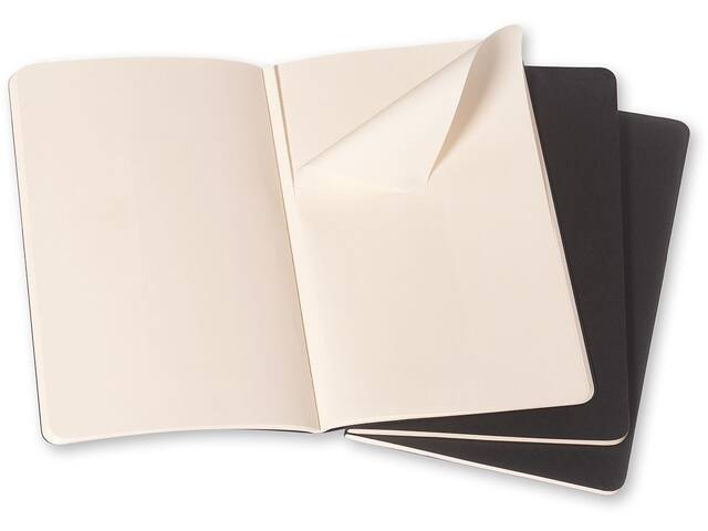 Schrift Moleskine 90x140mm blc 240pag zwart 3st