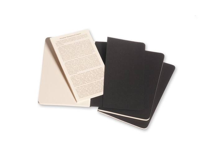 Schrift Moleskine 90x140mm blc 240pag zwart 3st