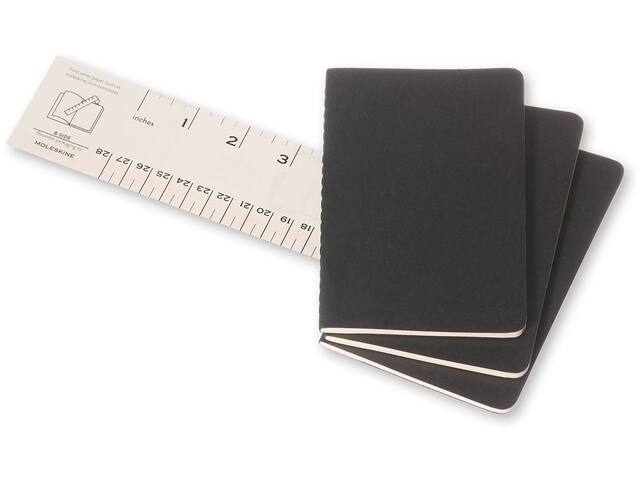 Schrift Moleskine 90x140mm blc 240pag zwart 3st