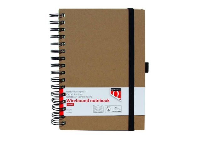 Notitieboek Quantore A5 sp lijn 192blz 80gr kraft