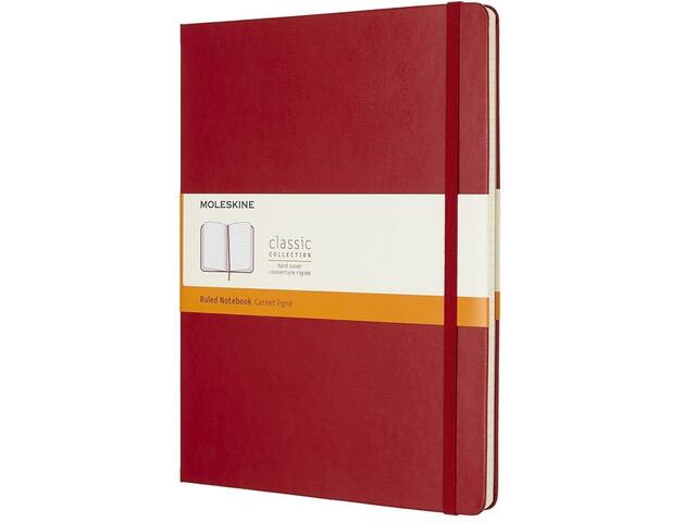 Notitieboek Moleskine XL 190x250mm ln hc scarl rd
