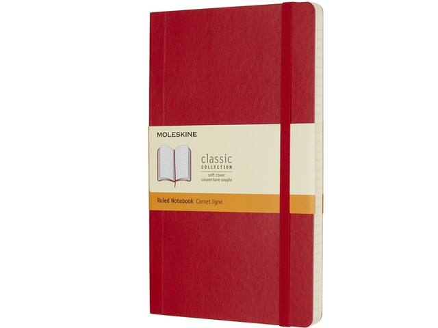 Notitieboek Moleskine L 130x210mm lijn sc scarl rd