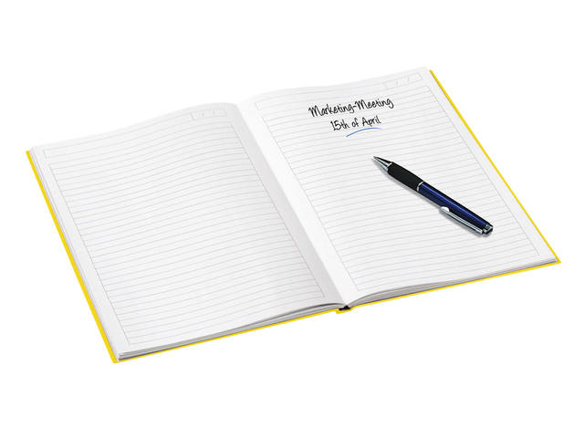 Notitieboek Leitz WOW A5 160blz 90gr lijn geel