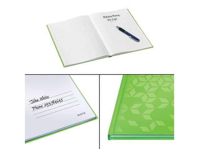 Notitieboek Leitz WOW A5 160blz 90gr lijn groen