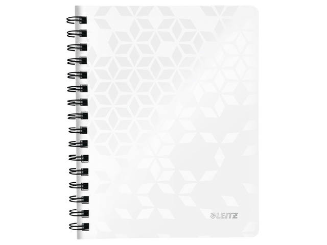 Notitieboek Leitz WOW A5 lijn spiraal PP wit