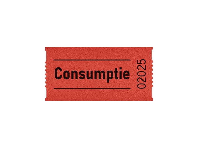 Consumptiebon Combicraft 57x30mm 2zijdig rd 2x1000