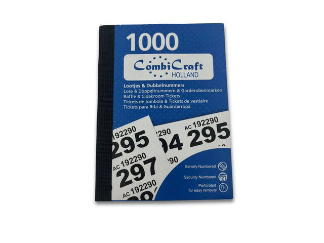 Nummerblok Combicraft 1 1000 assorti 6 stuks