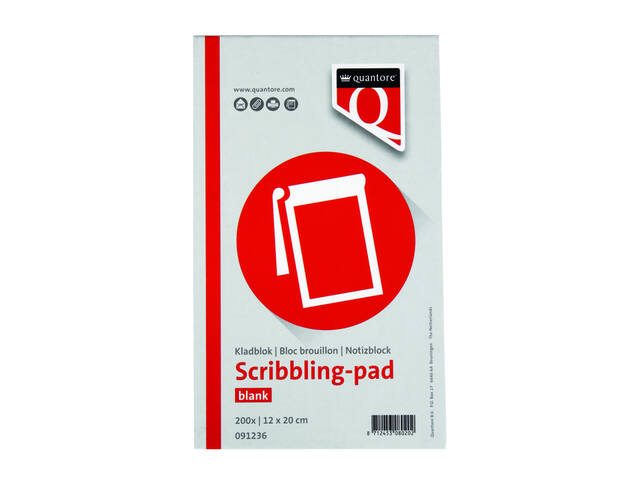 Kladblok Quantore 12x20cm 45gr 200vel