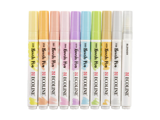 Brushpen Talens Ecoline set 10 stuks pastel