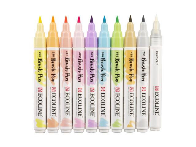 Brushpen Talens Ecoline set 10 stuks pastel