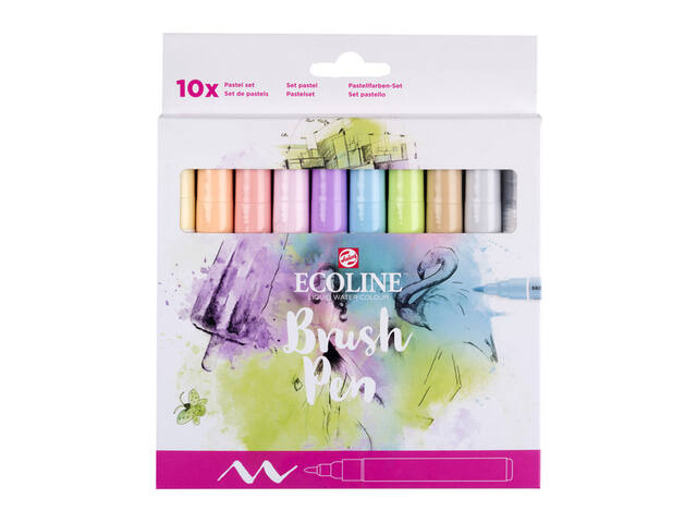 Brushpen Talens Ecoline set 10 stuks pastel