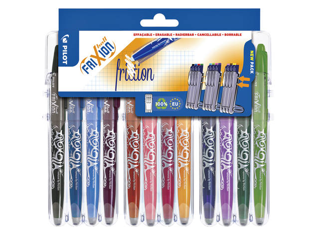 Rollerpen PILOT friXion BL-FR7 M Set2Go 12st ass