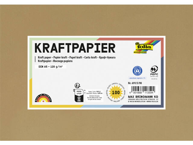 Kraftpapier Folia A5 120gr 100 vel