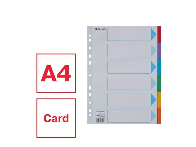 Tabbladen Esselte Stand A4 6dlg karton 11r ass