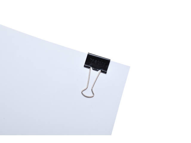 Papierklem MAUL foldback 25mm zwart 12st