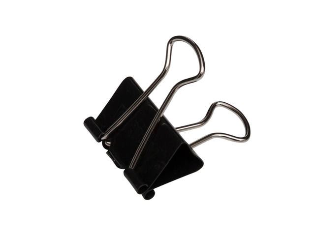 Papierklem MAUL foldback 25mm zwart 12st