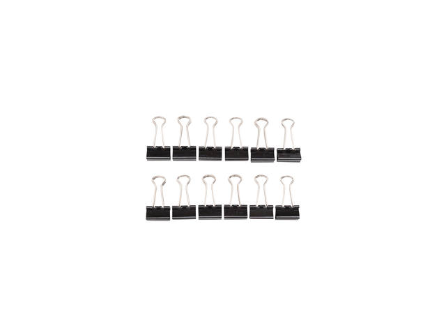 Papierklem MAUL foldback 215 19mm zwart 12 stuks