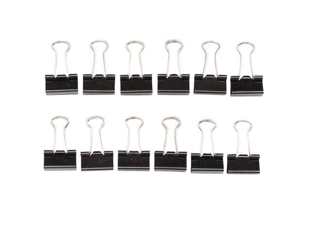 Papierklem MAUL foldback 215 19mm zwart 12 stuks