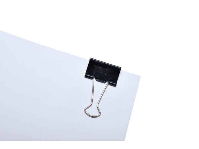Papierklem MAUL foldback 215 13mm zwart 12 stuks