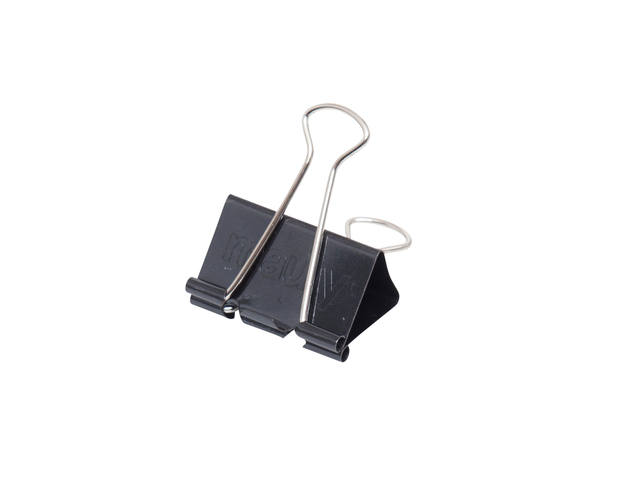 Papierklem MAUL foldback 215 19mm zwart 6 stuks