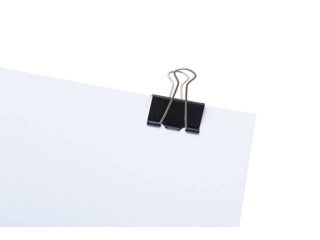 Papierklem MAUL foldback 215 19mm zwart 6 stuks