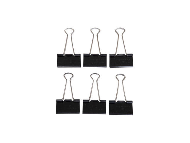 Papierklem MAUL foldback 215 19mm zwart 6 stuks