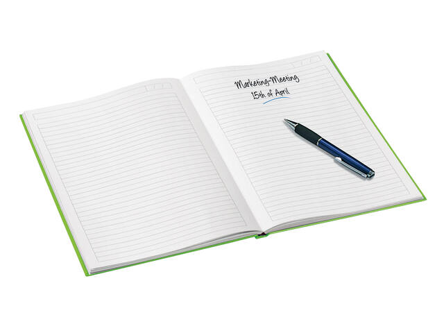 Notitieboek Leitz WOW A5 160blz 90gr lijn groen